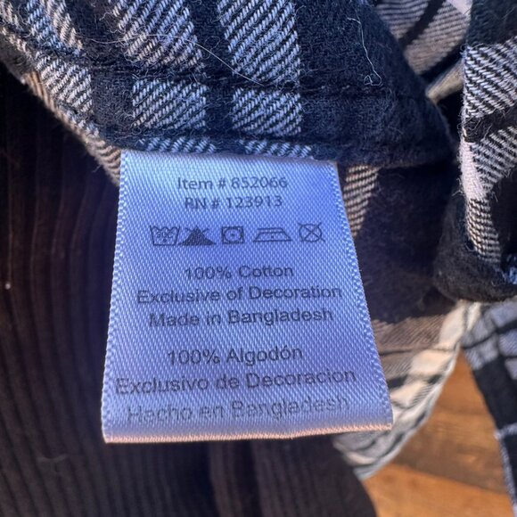 Jachs Girlfriend Bea Black Plaid Flannel Snap Button Up Shirt Size S - Picture 5 of 10